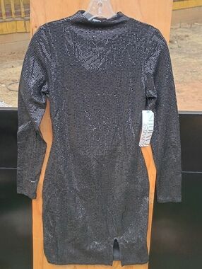 Black Sequin Long Sleeve Bodycon Dress. Madden Girl